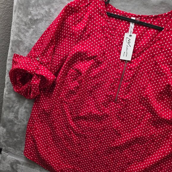 NY Collection Polka Dot Top 2X NWT‎ - Picture 3 of 12